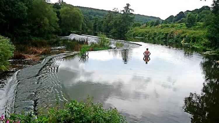 Wild swimming at Warleigh Weir