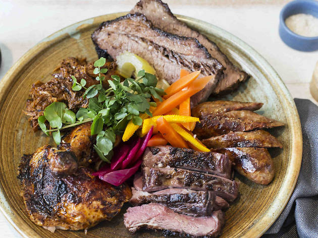 Pit-Master's Pick plate at NOLA Smokehouse and Bar Pit-Master's Pick plate at NOLA Smokehouse and Bar