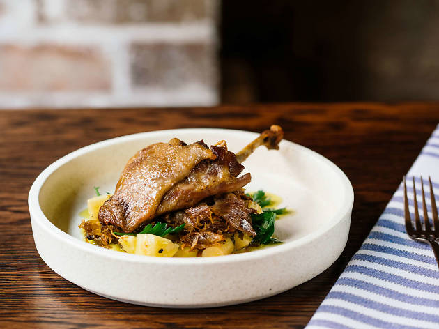 Duck leg confit at Eastside Kitchen and Bar Duck leg confit at Eastside Kitchen and Bar