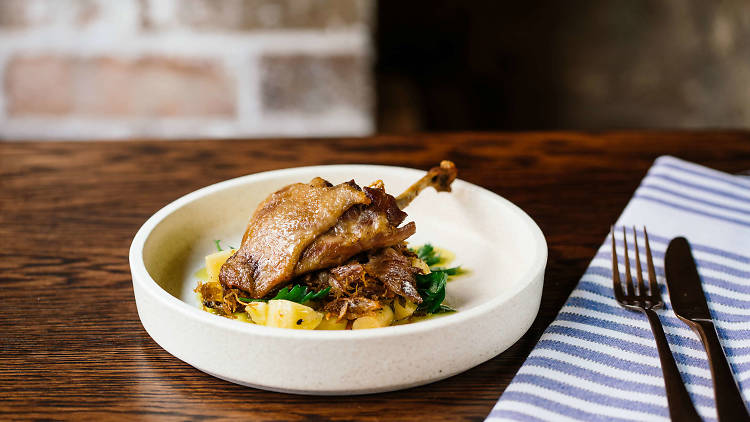 Duck leg confit at Eastside Kitchen and Bar, $28