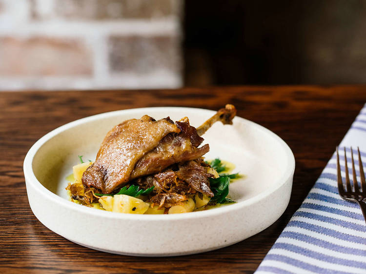 Duck leg confit at Eastside Kitchen and Bar, $28