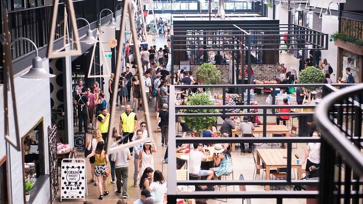 People shopping at the Cannery in Rosebery