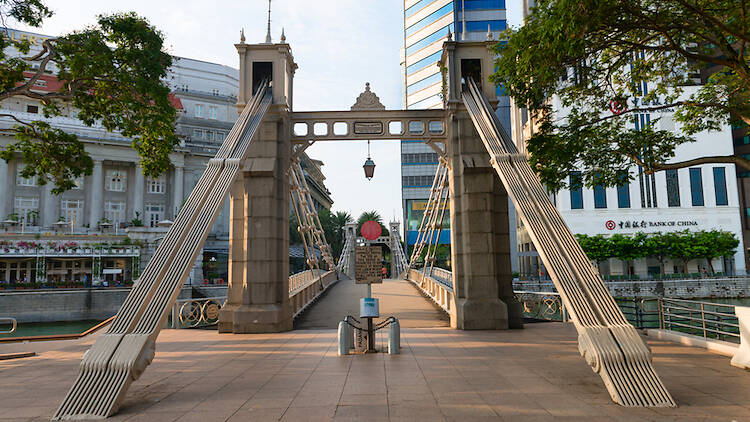 Cross the oldest bridge in Singapore