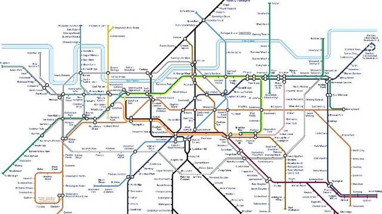 london tube map with attractions