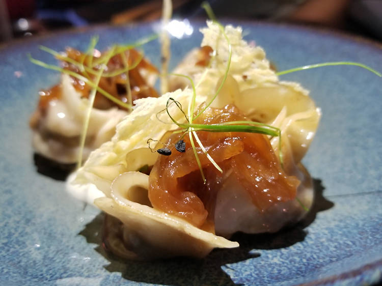 Short rib gyozas at Katsuya Brickell