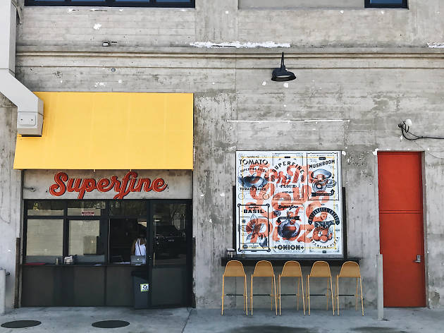 Superfine Steve Samson's Superfine pizza window and slice shop in Downtown Los Angeles