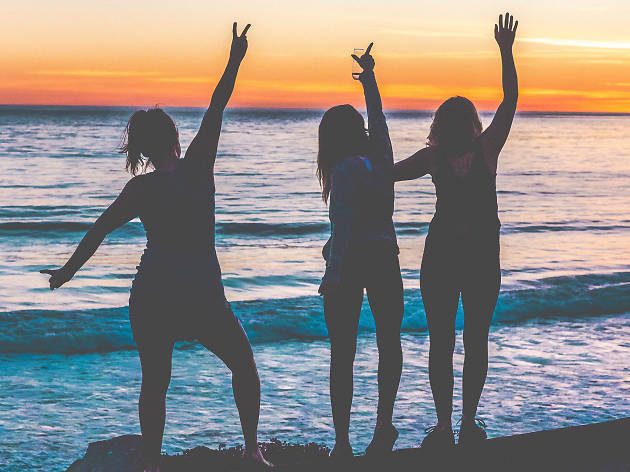 Girls on a beach Girls on a beach