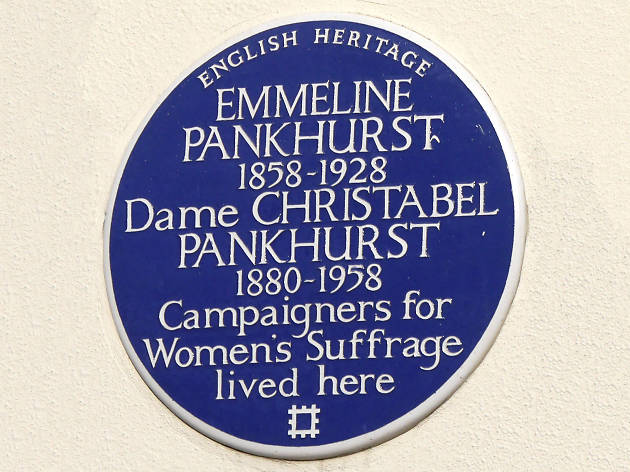 Emmeline and Christabel Pankhurst blue plaque Emmeline and Christabel Pankhurst blue plaque
