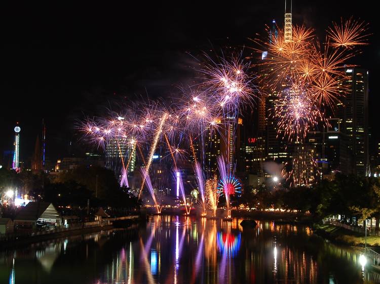 Bellyflopping into the Yarra River during Moomba