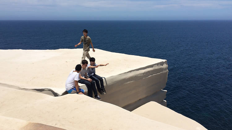 Posing on Wedding Cake Rock