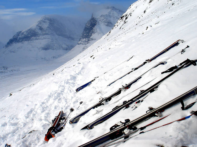 Ski through old military mountain tunnels