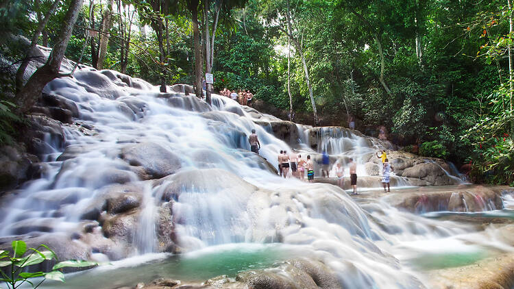 Scale the 600-foot Dunn’s River Falls, straight off the beach