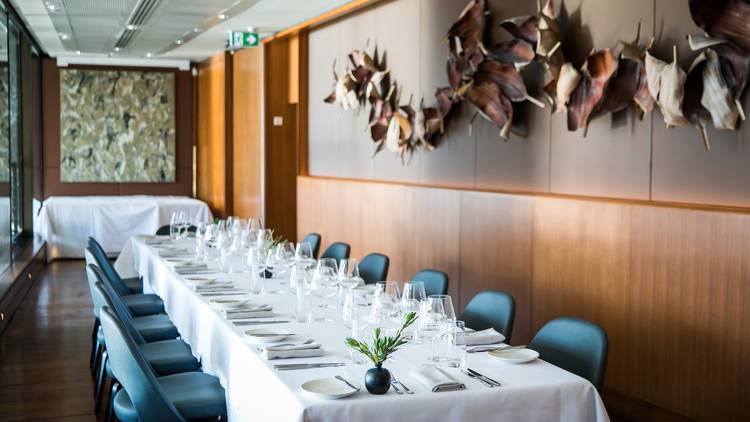 Dining table at Aria