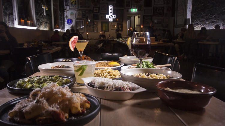 Table of food at Smith and Daughters.