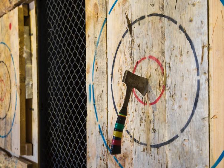 Vent your angst with some axe throwing