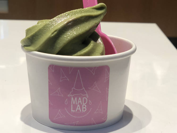 Glitter Matcha Ice Cream at Mad Lab Creamery