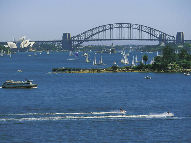 Mosman ferry Long shot of the harbour.