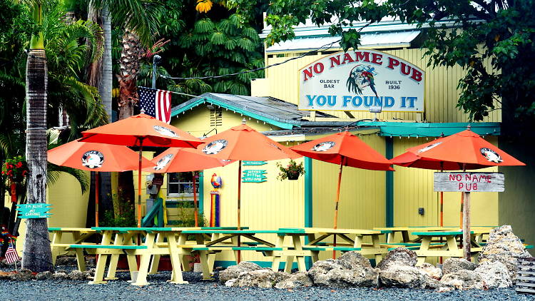 Key West Pink Shrimp pizza at No Name Pub