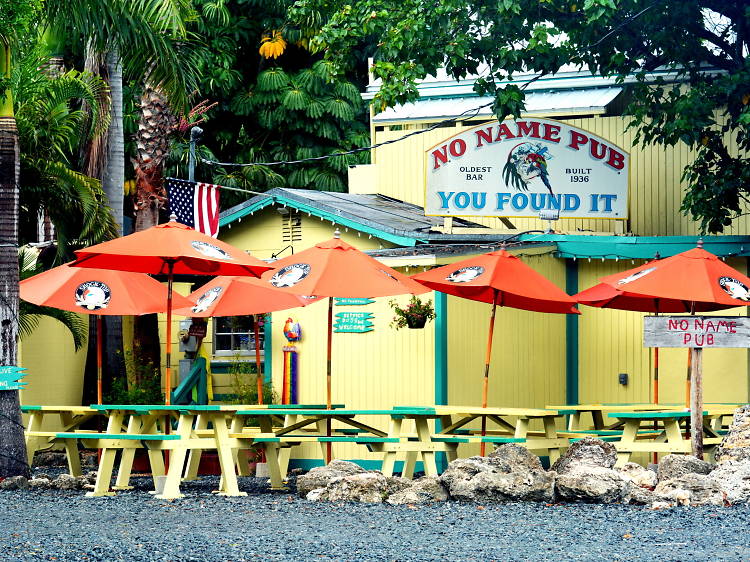 Key West Pink Shrimp pizza at No Name Pub