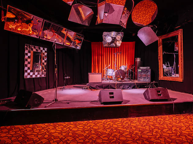 Lazybones Lounge The band stage at Lazybones
