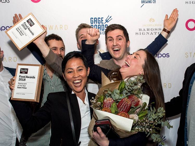 Winners cheering at Time Out Food Awards 2018