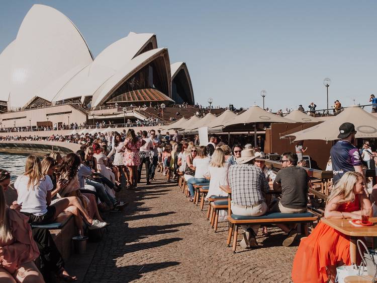 Tourists around the Opera House