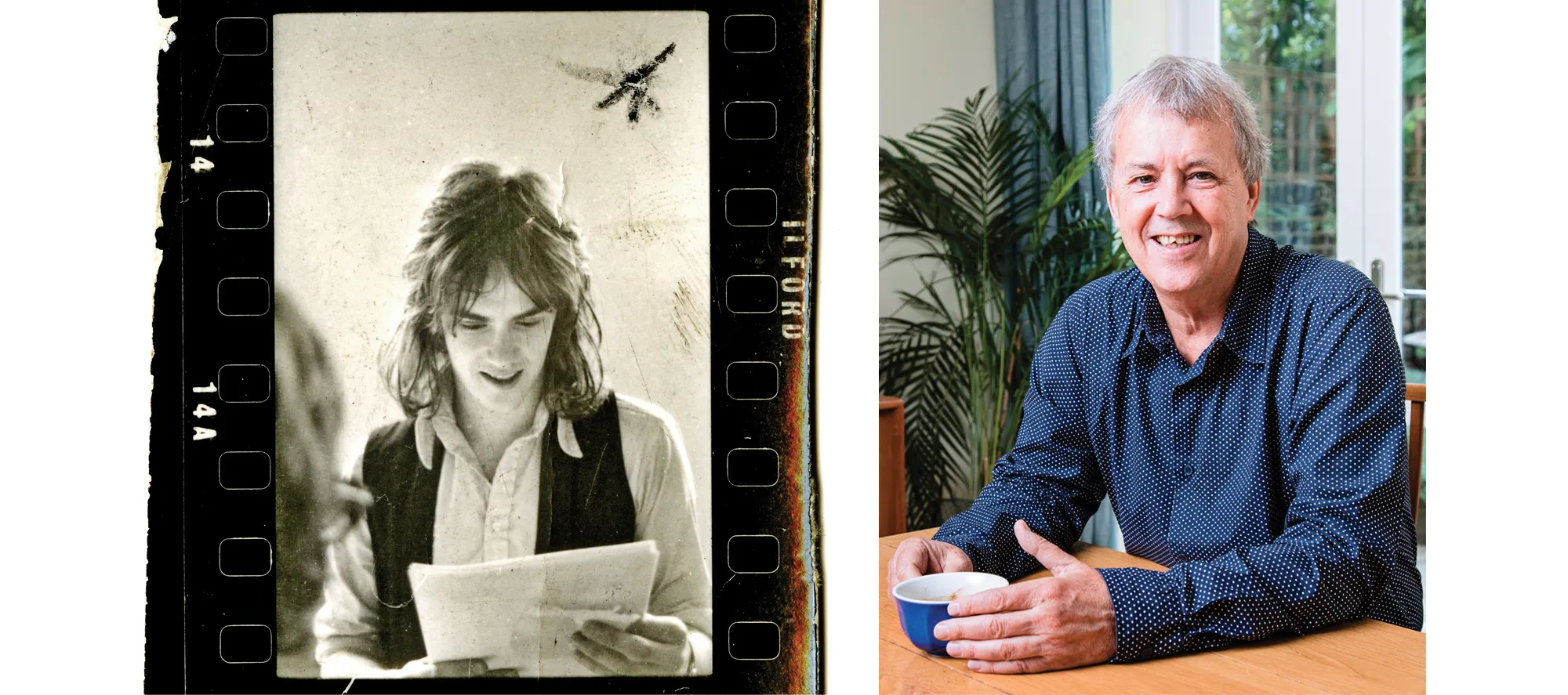 Tony Elliott, photographed in 1970 by Jeremy Beadle and 2018 by Andy Parsons