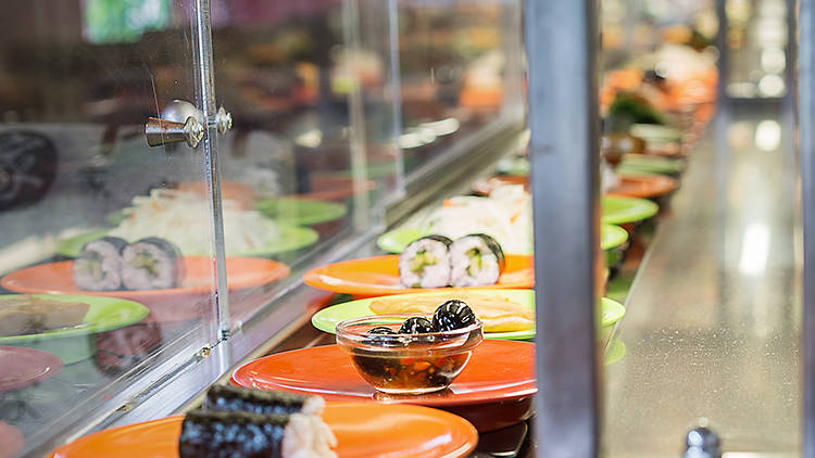 Conveyor belt sushi - stockphoto