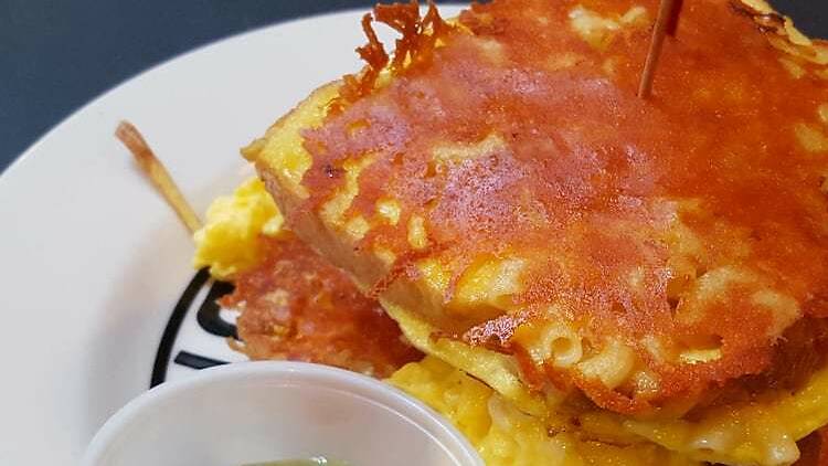 Mac and Cheese pancakes at Shopsin’s