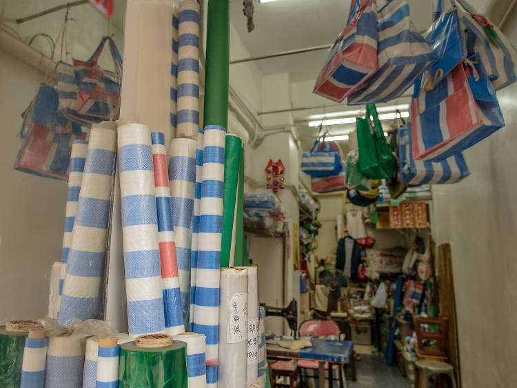 How Hong Kong's red, white and blue bags and striped fabrics are