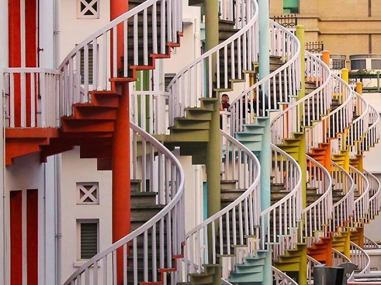 Spiral stairs at Bugis