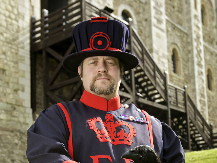 The ravenmaster looking after the Tower of London’s famous birds