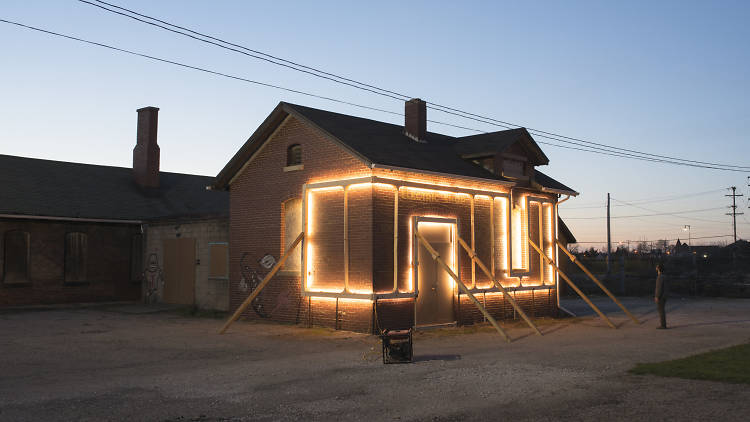 House with glowing frame design