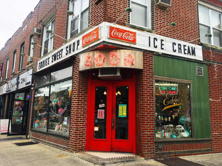 Visit Eddie's Sweet Shop, the oldest ice cream parlor in New York City