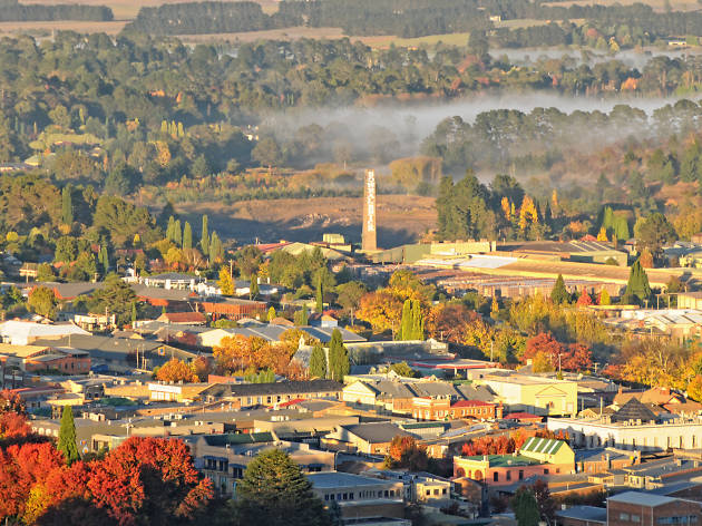 Bowral town Bird's eye view shot of Bowral.