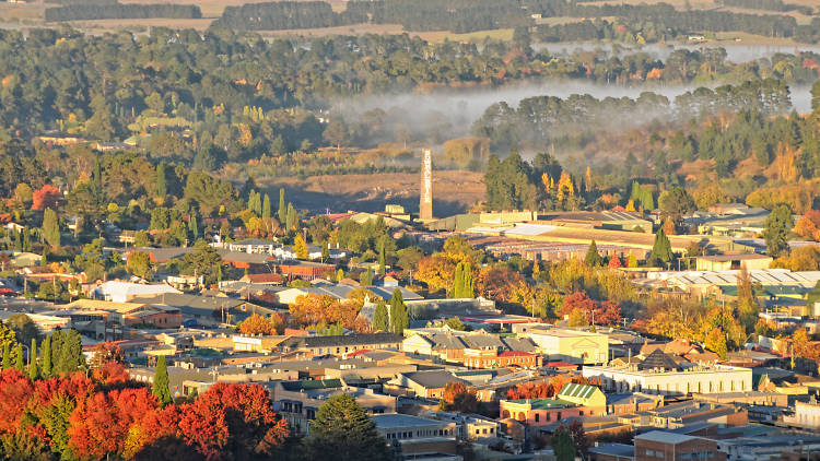 Bird's eye view shot of Bowral.