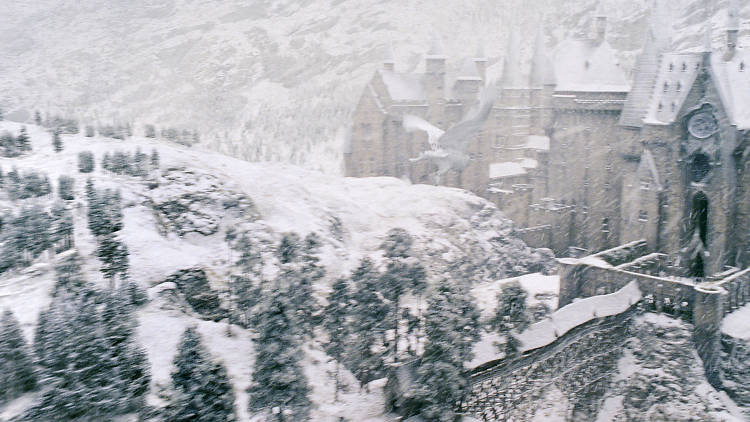 DO NOT REUSE. Hogwarts in the snow for Warner Bros Studio Tour campaign