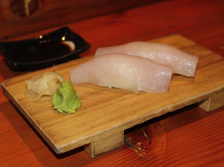 Kajiki nigiri at Izakaya Chuji, $3.60/piece (minimum order two pieces)