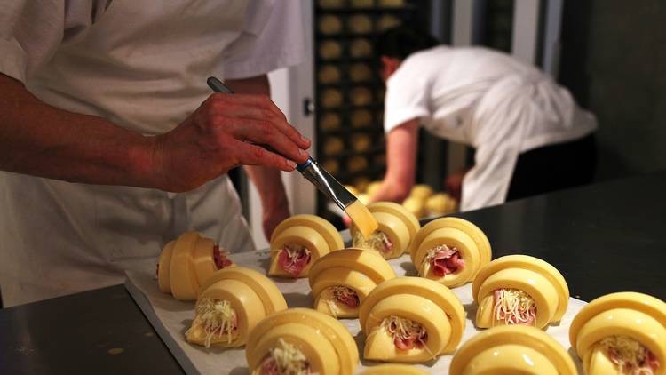 Making croissants at Lune Collins Street