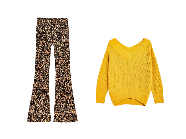 topshop leopard flares / sweater topshop leopard flares / sweater