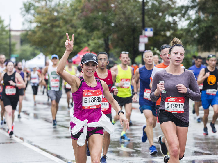 Photos from the course at the Chicago Marathon 2018