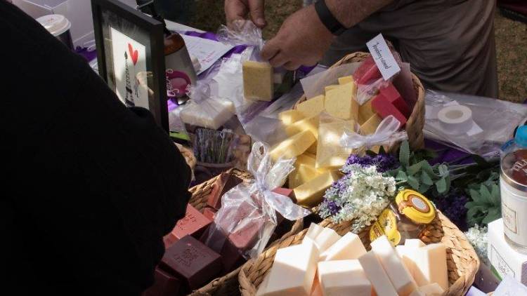 Stalls selling soaps in France 