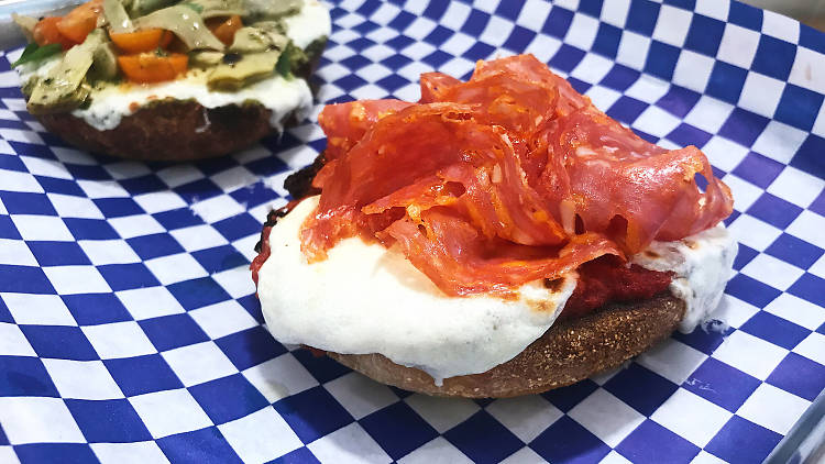 Yeastie Boys and Uncle Paulie's pizza bagel pop-up in Los Angeles