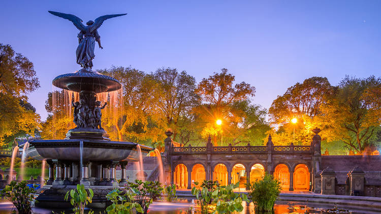 Central Park Fountain Bethesda Terrace New York City Travel 