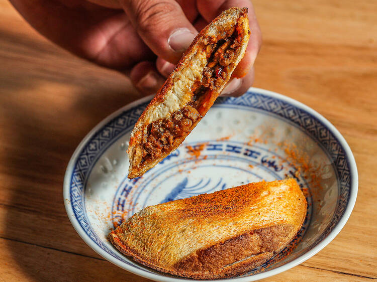 Mapo tofu jaffle at Super Ling