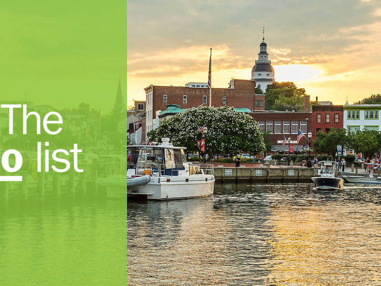 Annapolis, Maryland harbor on summer afternoon