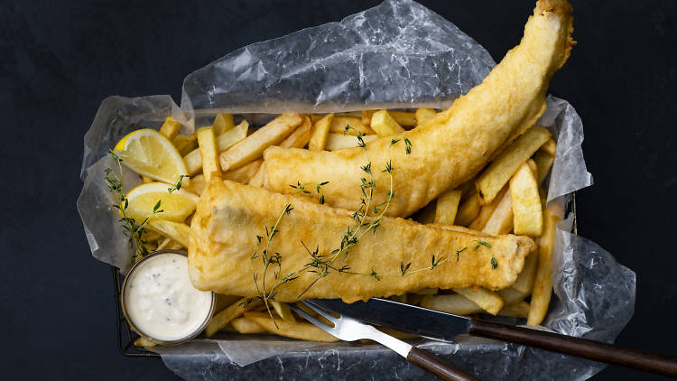 Do not reuse. Fish and chips, for sake-food harmonies advertorial