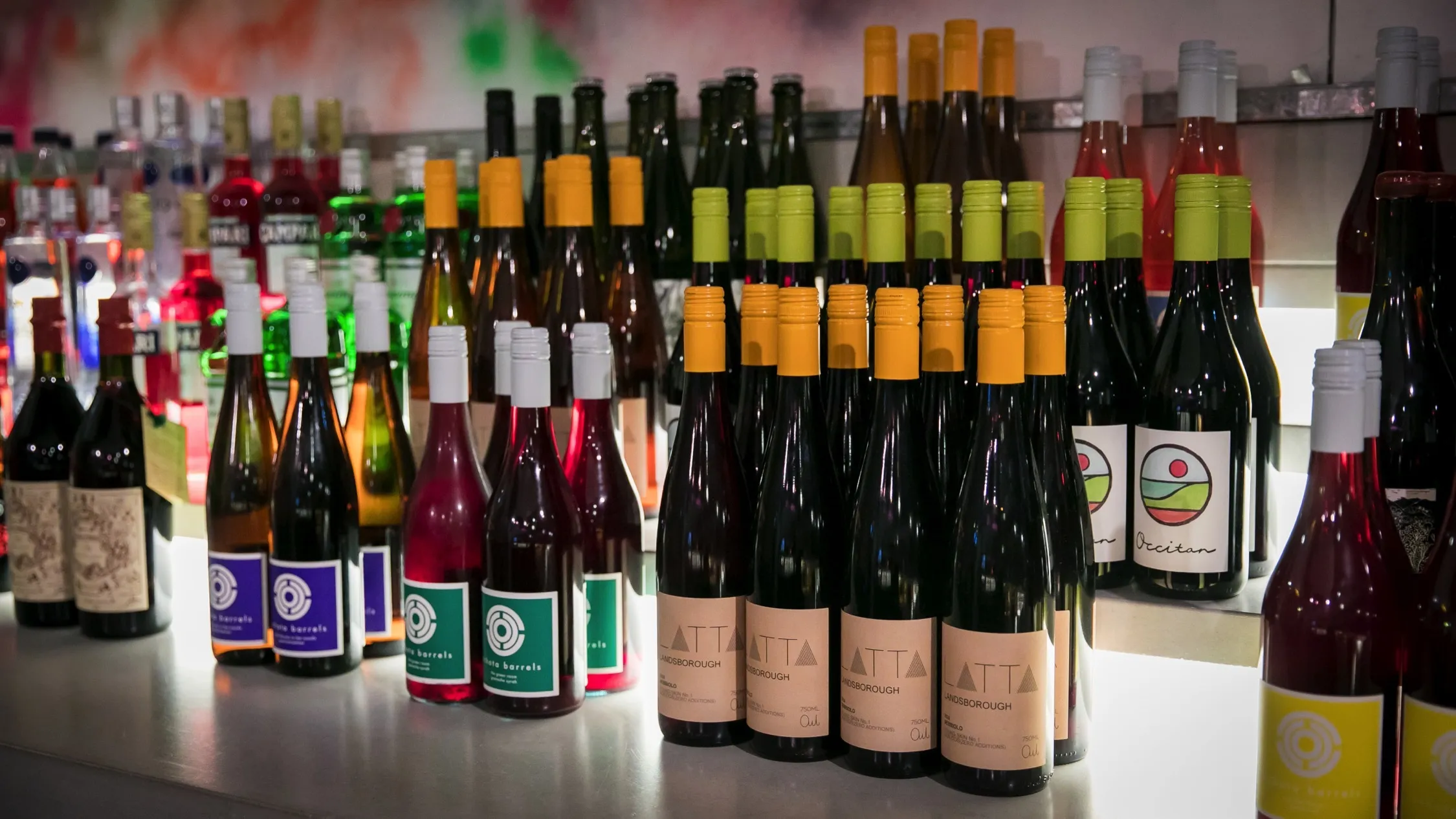 Wine bottles at Bonnie's Bondi