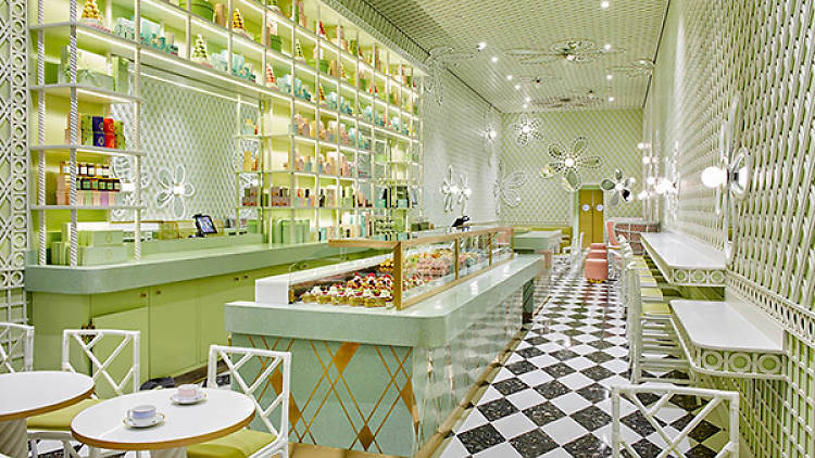 Ladurée French bakery and pastries restaurant in Beverly Hills near Rodeo Drive