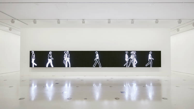 Installation view of Julian Opie artwork at NGV International. Photograph: Tom Ross.